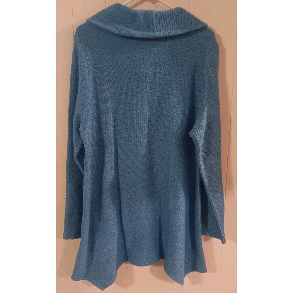 Soft Surroundings Sweater Tunic Knit Asymmetric Hem Button Blue XLarge - Picture 5 of 5